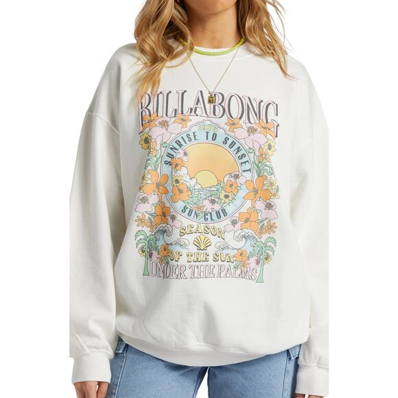 Billabong Tops - Billabong Women's Ride In 1973 Vintage Graphic Oversized Crewneck Sweatshirt